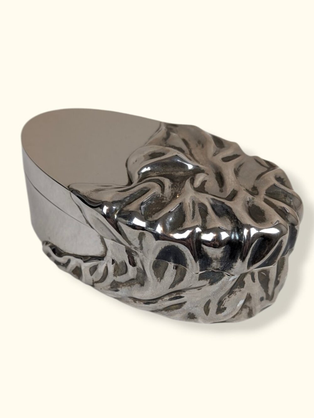 Vintage 1989 Godinger Lined "Draped Metal" Trinket Box